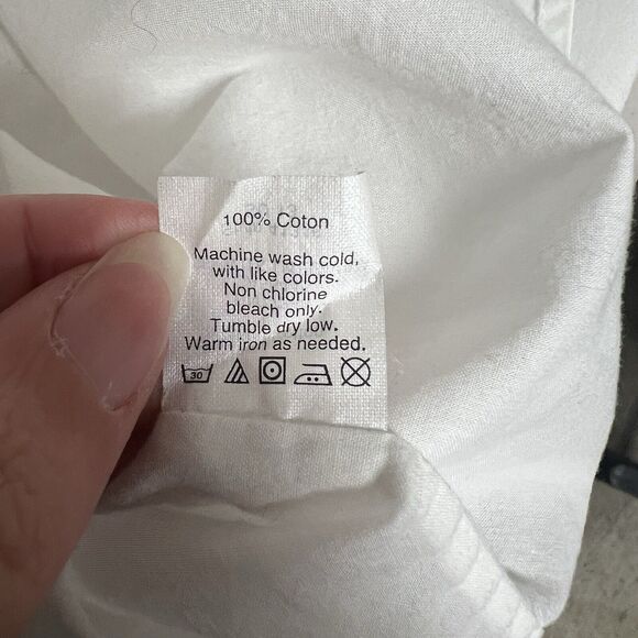 J Crew Chambray Pocket Tunic Womens Size L White Button Up Shirt Collared Work - Picture 7 of 13